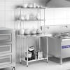 Costway Stainless Steel Table with Overshelves 36'' X 24'' Work Table with 36'' X 12'' Shelf - 2 of 4