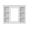 Bathroom Mirror Cabinet, Modern Bathroom Wall Cabinet Storage Organizer With Mirrors Door, 6 Open Shelves, Above Toilet Storage Cabinet - 3 of 4