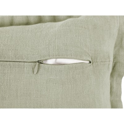 Sage Green Linen Decorative Pillow with Flange 20" x 20"