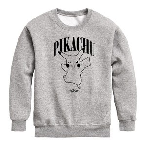 Boys' - Pokémon - Pikachu Wink Graphic Long Sleeve Fleece Sweatshirt - 1 of 4