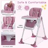Nasitip Baby High Chair with Adjustable Seat & Removable Tray, Foldable Infant Highchair for Toddlers, Dark Grey/Lilac - 2 of 4