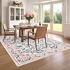 Washable living room rug, with floral decoration and non-slip backing, stain-resistant,  for dining room, bedroom, children's room - 3 of 4