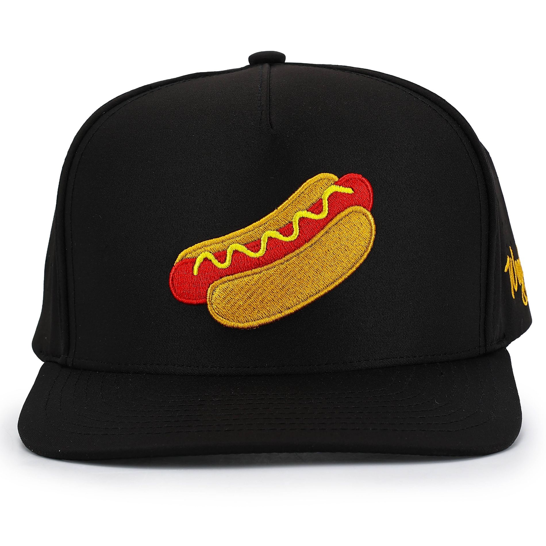 Waggle Adult Polyester Glizzy Baseball Hat - Black