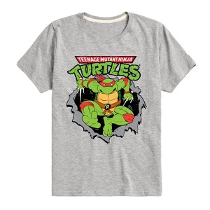 Boys' - Teenage Mutant Ninja Turtles - Raphael Breaking Through Shirt Short Sleeve Graphic T-Shirt - 1 of 4