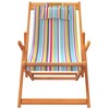 vidaXL Multicolor Fabric Folding Beach Chairs - Solid Eucalyptus Frame, 3 Recline Positions, Portable Outdoor Seating - 4 of 4