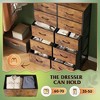 Aoibox Tall Dresser with 10 Fabric Drawers Storage Tower Organizer with Cabinet Metal Frame Rustic Brown for Bedroom Closet - 4 of 4