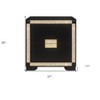 HomeRoots 26" Black and Gold Two Drawer Faux Crystal Bling Wood Nightstand - 3 of 4