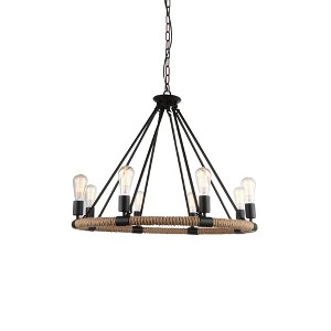 CWI Lighting Ganges 8 Light Up Chandelier With Black Finish - 1 of 1