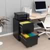 Vynxaria Black 2-Drawer Mobile File Cabinet - Compact Utility Storage Cabinets with Lock and Wheels - 3 of 4