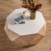 CENGHU Three-dimensional Embossed Pattern Design American Retro Style Coffee Table, Side Table, Tea Table for Living Room, Dining Room, Bedroom, Oak - 3 of 4