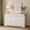 Resenkos Console Table with LED Light, Wooden Storage Cabinet with Drawers and Doors for Entryway, - 2 of 4