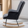 35.5 Inch Rocking Chair Comfy Wingback Glider Rocker with Safe Solid Wood Base for Living Room Bedroom - 3 of 4