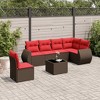 vidaXL Patio Sofa Set PE Rattan 6 Piece Set Modular - Brown With Table - 2 of 4