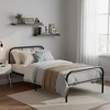 FurnitureR Metal Single Bed Frame with 2 Floating Wall Shelves Nightstands, Heavy-Duty Steel Platform Bed with Underbed Storage,Minimalist Bedroom Set - 4 of 4