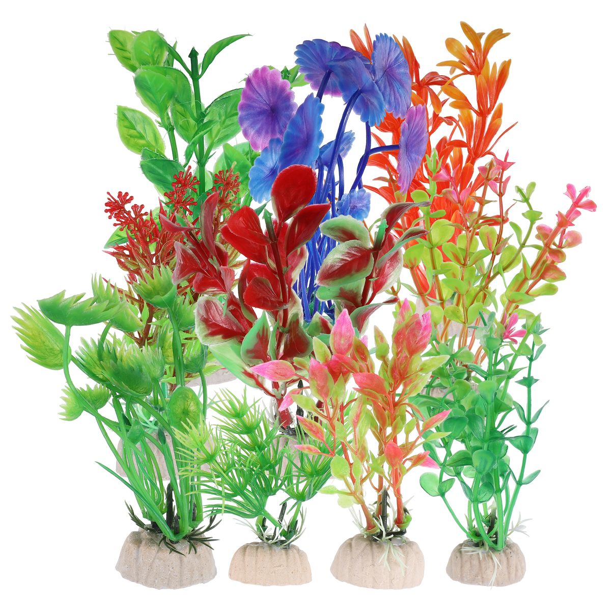 Unique Bargains Aquarium Plants Decor Fish Tank Plant Artificial Aquarium Plants 10 Pcs
