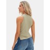 EXLURA Women's Summer Sleeveless High Neck Tank Tops Sexy Twist Knot Asymmetrical Hem Shirts - 4 of 4