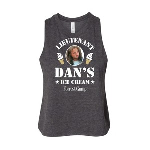 Women's Forrest Gump Lieutenant Dan's Ice Cream Graphic Racerback Tank - Heather Charcoal - Medium - 1 of 3