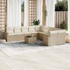 vidaXL 11 Piece Patio Sofa Set with Cushions - Beige and Cream With Table - 2 of 4