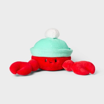 8" Crab with Hat Stuffed Animal - Gigglescape™: Polyester, Zoo Animal Theme, 1 Year+, 8.5" Height, 350g Weight