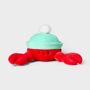 8" Crab with Hat Stuffed Animal - Gigglescape™: Polyester, Zoo Animal Theme, 1 Year+, 8.5" Height, 350g Weight - 1 of 3