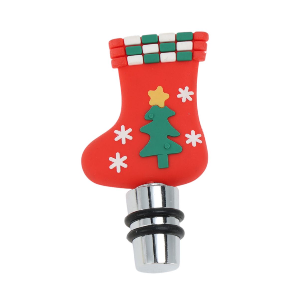 Unique Bargains Two-Wire Short Christmas Tree Stopper Aluminum Alloy TPE Green Black Silver Tone 1 Pc