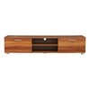 CRO Decor Walnut TV Stand for 70'' TV Stands with 2 Storage Cabinet Open Shelves - 3 of 4