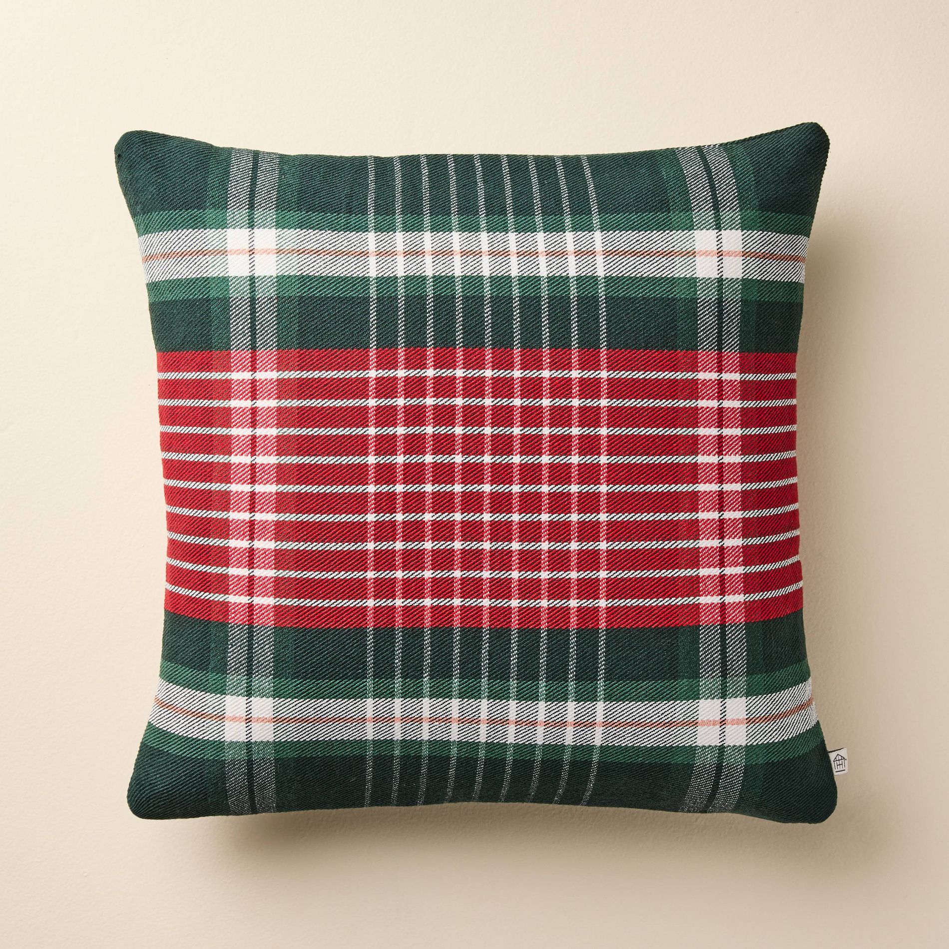 18"x18" Plaid Square Toss Pillow Red/Green - Hearth & Hand™ with Magnolia
