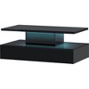 Modern Coffee Table with LED Lights 16 Colors 4 Lighting Modes Console Media Cabinet Entertainment Center for Living Room Dining Room Bedroom - 3 of 4