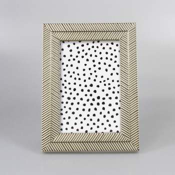 4" x 6" Organic Herringbone Tabletop Frame Gold/White - Threshold™
