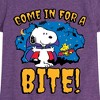 Girls' - Peanuts - Snoopy Come In For A Bite Fitted Short Sleeve Graphic T-Shirt - 2 of 4