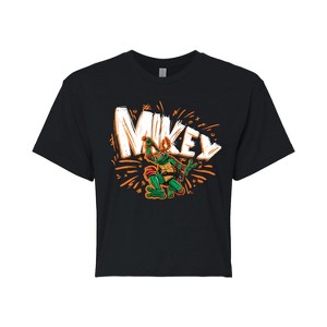 Women's - Teenage Mutant Ninja Turtles Mutant Mayhem - Sketch Mikey Cropped Graphic T-Shirt - 1 of 4