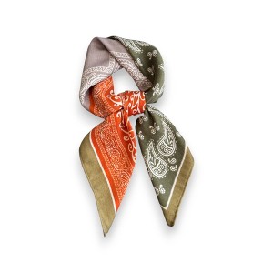 Anna-Kaci Women's Faux Velvet Scarf with Multi-Tone Bandana Patchwork Print 27×27 Inches - 1 of 4