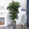 Nearly Natural 7-ft Golden Cane Artificial Palm Tree in Cement Planter - 2 of 2