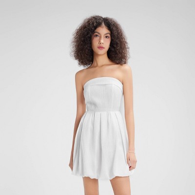 Women's Strapless Bubble Dress - Wild Fable™ White XS