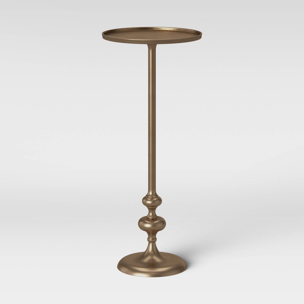 Photos - Coffee Table Londonberry Small Round Turned Side Table Brass - Threshold™ Assembly Required