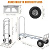 2-in-1 Aluminum Heavy Duty Convertible Hand Truck with 1000 lbs Capacity, Foldable 10 in Pneumatic Tires Wheel for Moving, Warehouse, Delivery - 3 of 4