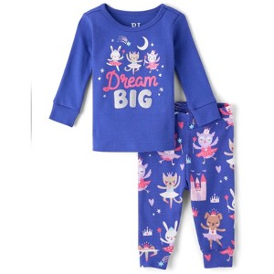 The Children's Place Toddler Girls Long Sleeve Critter Ballerina Snug Fit Cotton Pajamas - 1 of 4