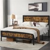 Yaheetech Industrial Metal Platform Bed with Wooden Headboard and Footboard - 2 of 4