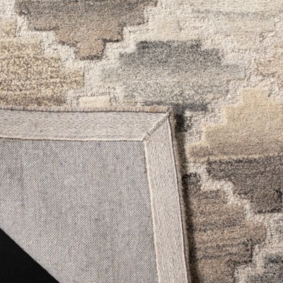 Gray Geometric Handmade Wool 5' x 8' Area Rug