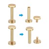 Unique Bargains Brass Rust-proof Durable Leather Belt Scrapbook Binding Chicago Screws 25 Sets - 4 of 4