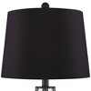 360 Lighting Hudson Modern Accent Table Lamps 23" High Set of 2 Dark Bronze Metal Clear Glass Black Fabric Drum Shade for Bedroom Living Room Bedside - 2 of 4