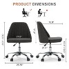 Modern Fabric Armless Adjustable Swivel Office Desk Chairs, Swivel Desk Chair with Wheels, Executive Chair for Home Office-The Pop Home - 2 of 4