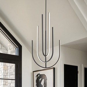LLHZSY 3-Layer U-shaped Combination LED Chandelier-23 3/5"W, Black - 1 of 4