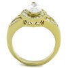 Slickblue Women’s Gold Halo Marquise CZ Ring – IP Plated Stainless Steel – Engagement Style – Sizes 5–10 - 3 of 4