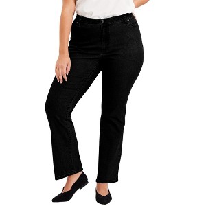 June + Vie by Roaman's Women's Plus Size Curvie Fit Bootcut Jeans - 1 of 4