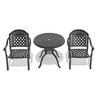Vynxaria 3-Piece Cast Aluminum Patio Furniture Set with Brown Cushions ¨C Elegant & Comfortable - 4 of 4