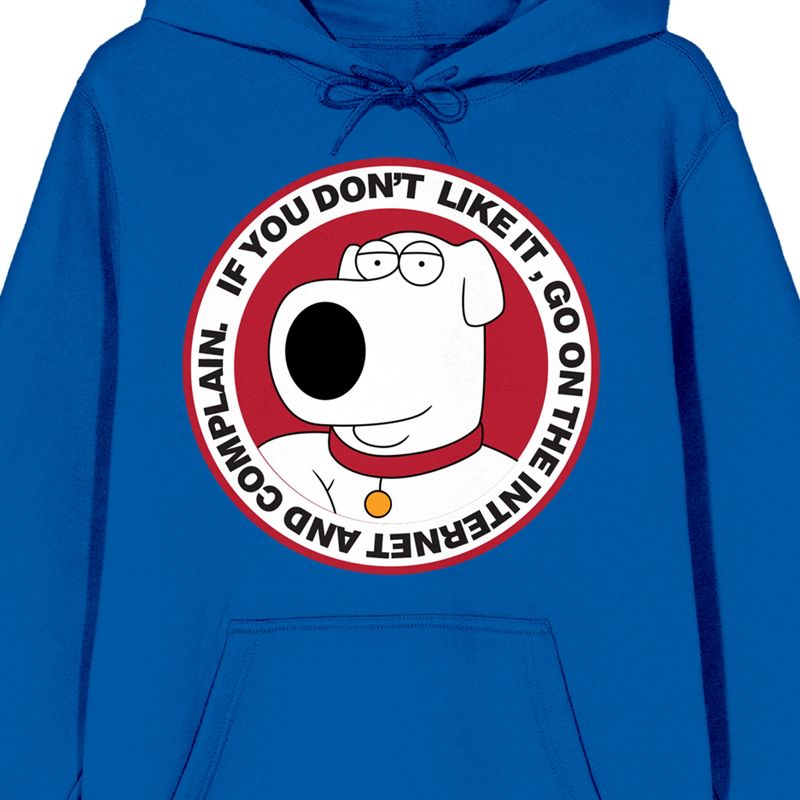 Family Guy H. Brian Griffin "If You Don't Like It, Go On the Internet and Complain About It" Adult Royal Blue Hoodie, 2 of 4