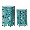 GDFStudio Elliot Outdoor Nesting Iron Side Tables with Sunburst Cutout Design (Set of 2) - 2 of 4