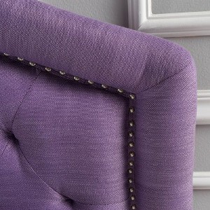 Contemporary Camelback Upholstered Headboard Full/Queen Size with Button Tufted Diamond Stitch & Nailhead Accents -Christopher Knight Home - 1 of 4
