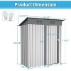 5x3 FT Heavy-Duty Steel Shed, Outdoor Storage with Lockable Door, Sloping Roof Design, Spacious Tool Shed for Garden & Patio - 2 of 4